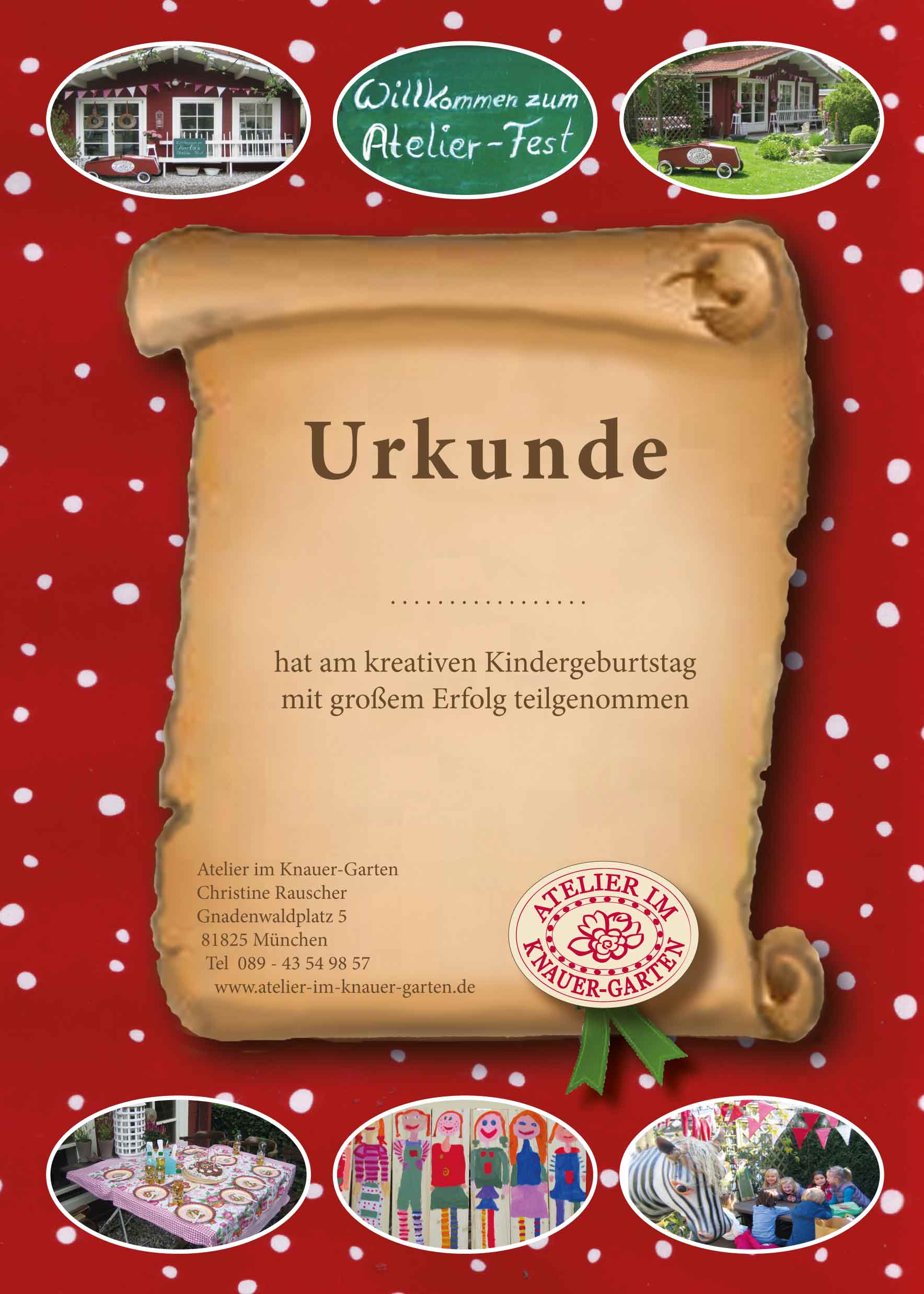 Kindergeburtstag Atelier im Knauer-Garten